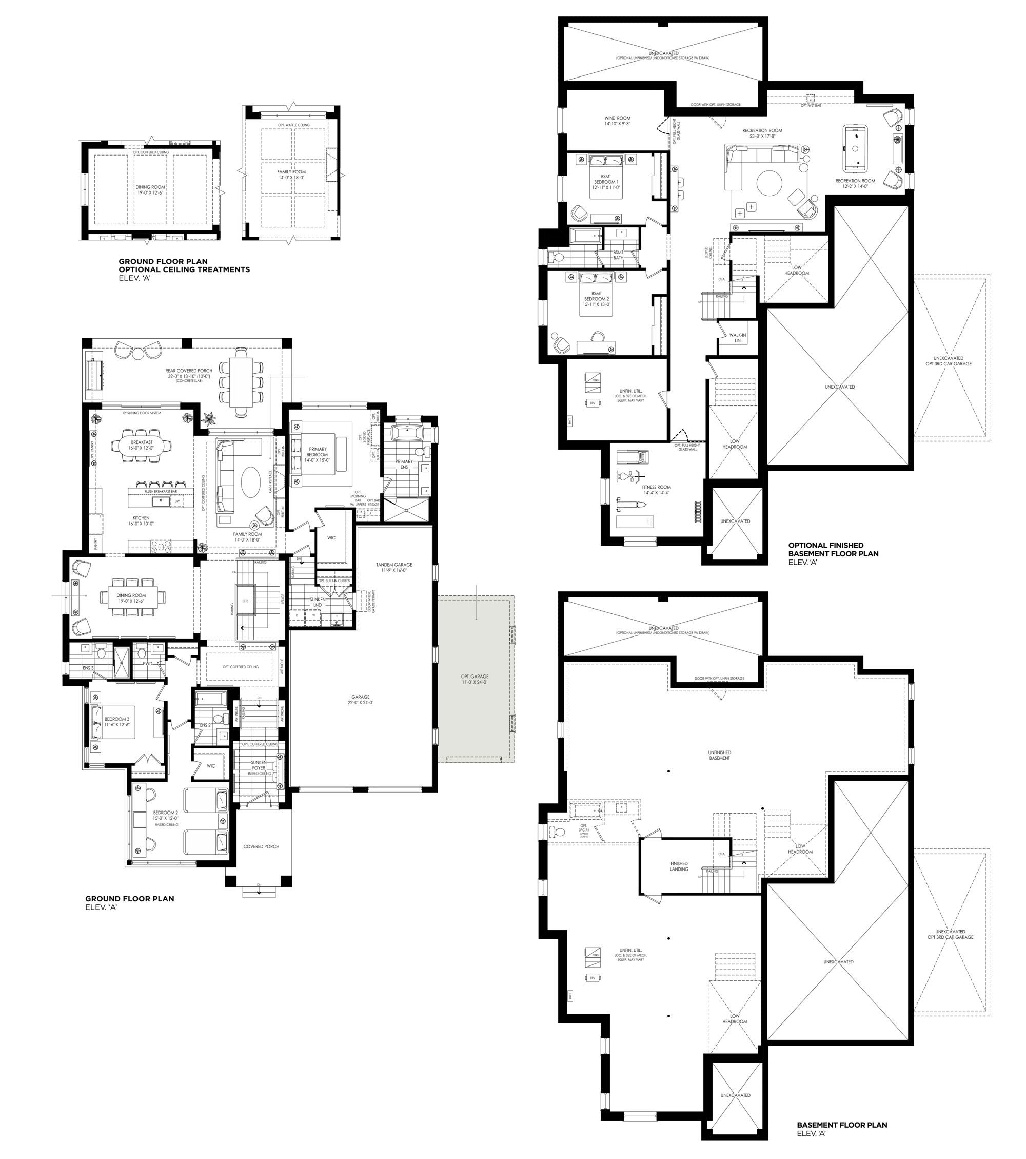 Floor plan — The Baker bungalow — floor plans and optional layouts, elevation A